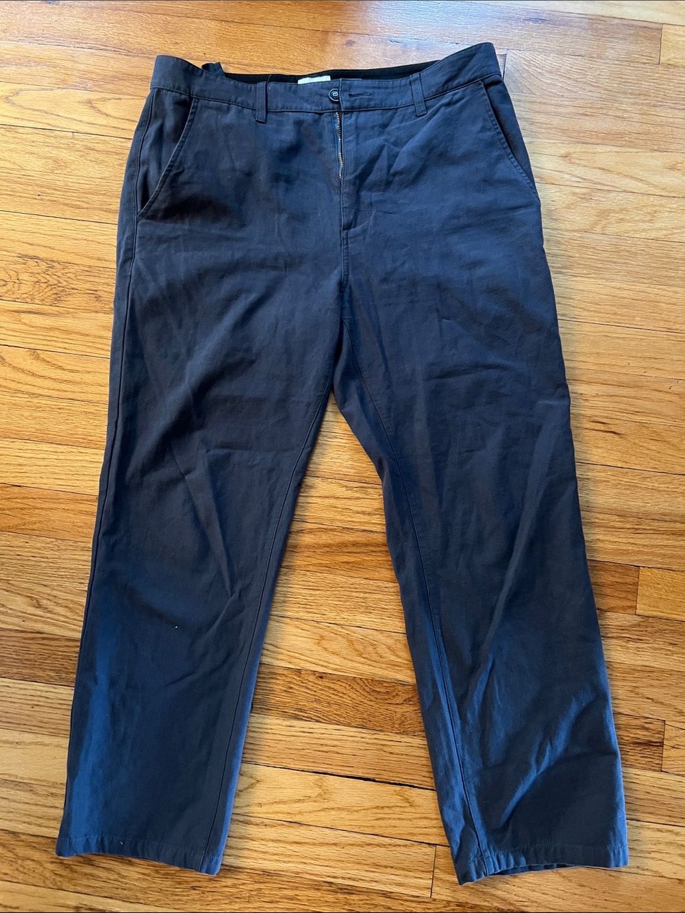 Rhythm Fatigue Pant Charcoal Gray Cotton Twill Straight Leg Taper Minimalist-34
